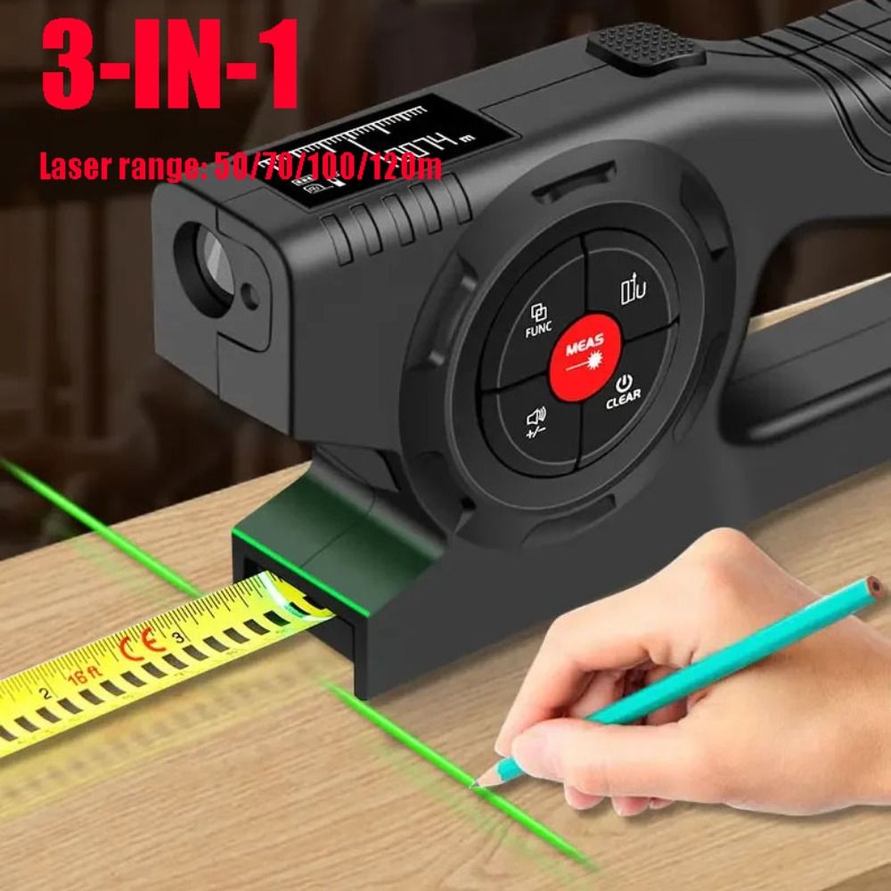 Industrial Laser Cleaner - Laserowa miarka 3-w-1, zwijana, ładowalna, cyfrowa