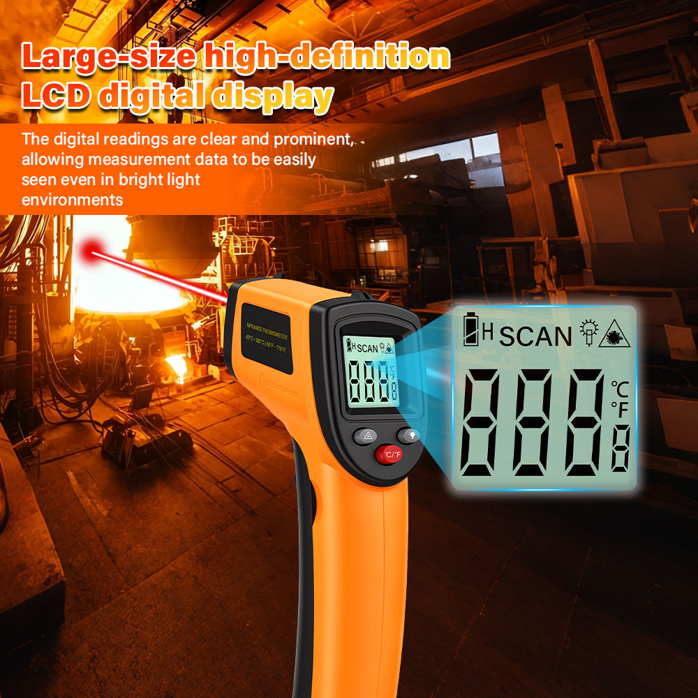 Industrial Laser Temperature Sensor - Cyfrowy termometr na podczerwień, termometr bezdotykowy,