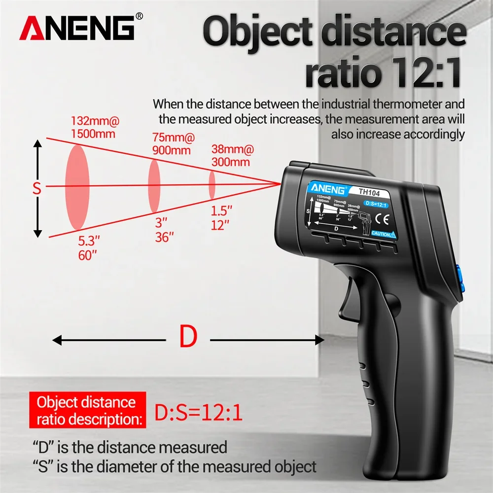 ANENG TH104 Ręczny termometr n – Industrial Laser Temperature Sensor recenzja i cena