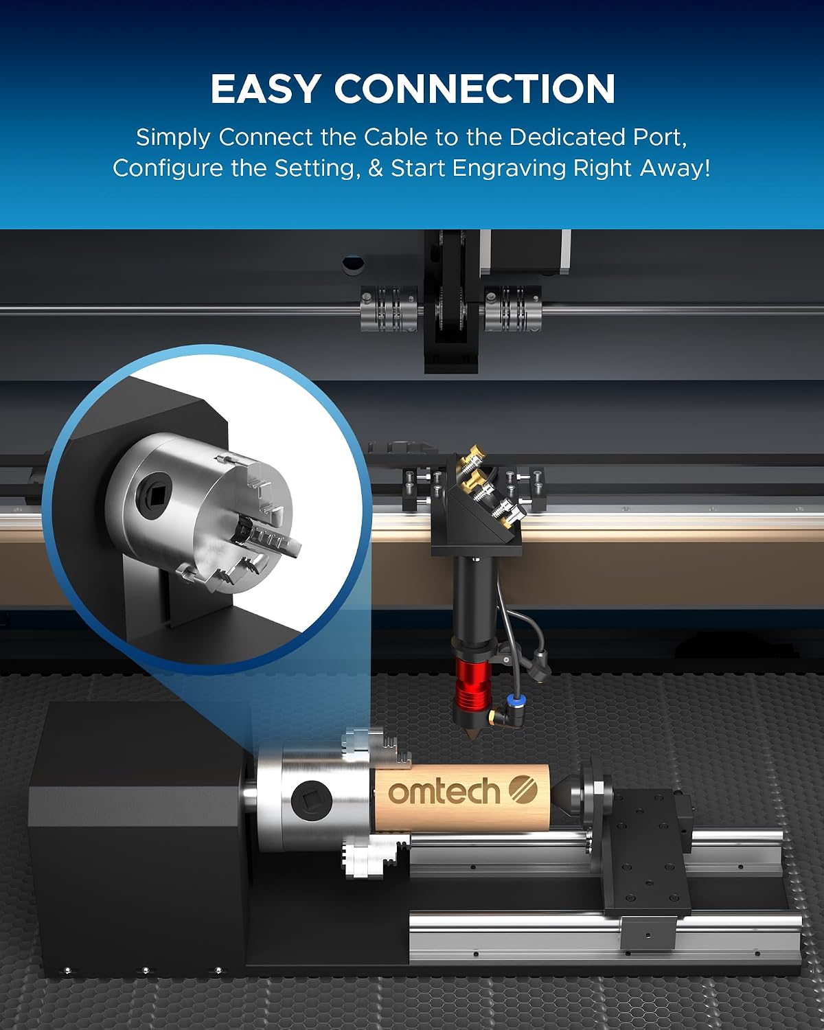 Oś obrotowa z uchwytem trójszc – Rotary Axis Laser Engraver recenzja i cena